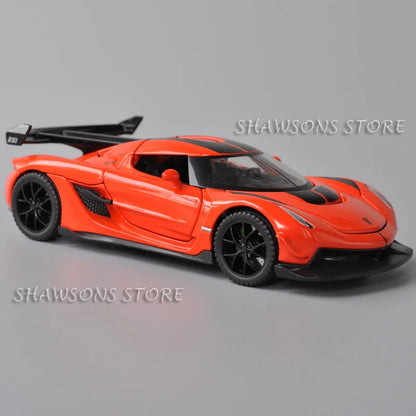 1:32 Scale Diecast Model Car Toys Koenigsegg Jesko Miniature Replica Pull Back Sound Light