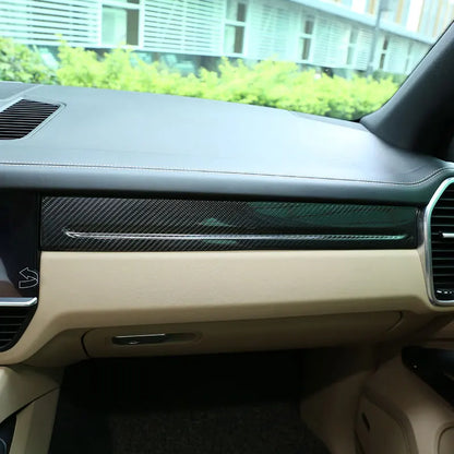 For Porsche Cayenne 2018 2019 2020 2021 2022 2023 Real Carbon Fiber Car Center Console Panel Cover Trim Stickers Car Accessories