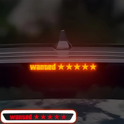 1PC Wanted High-Mounted Brake Light Car Stickers Waterproof DIY Vehicle Tail Light Sticker Carbon Fiber Textured Vinyl Decals