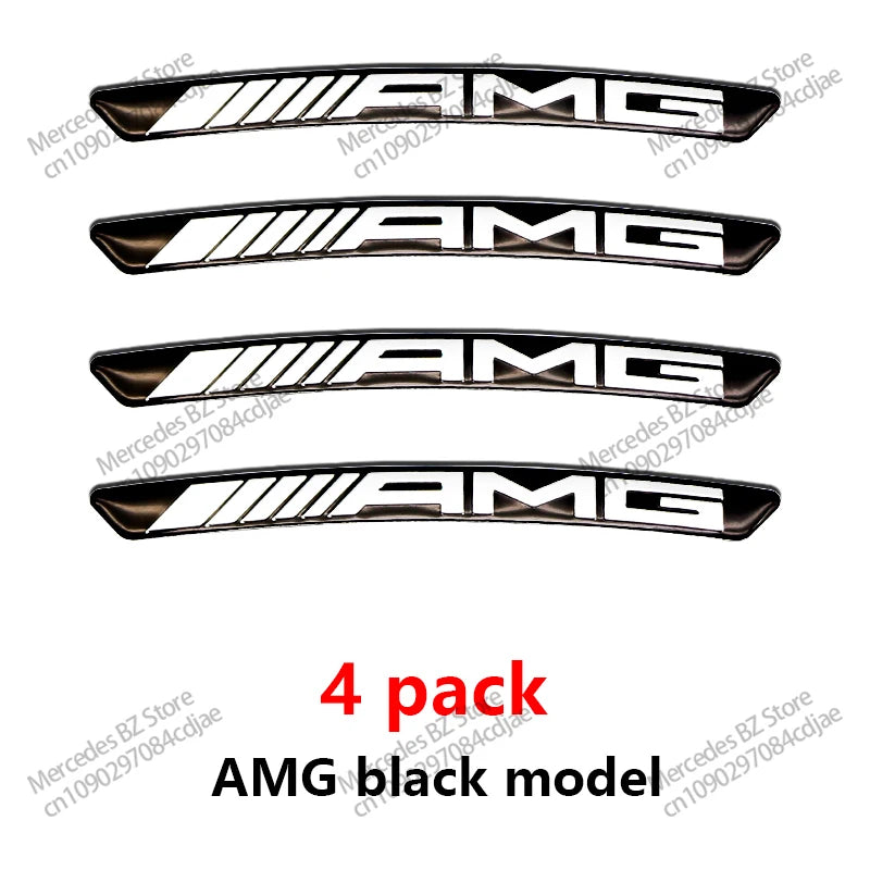 4Pcs Wheel Hub Stickers Wheel Rims Aluminium Decoration Strips For Mercedes Benz AMG GLC GLA GLB GLE GLS CLA W204 W205 W169 W176