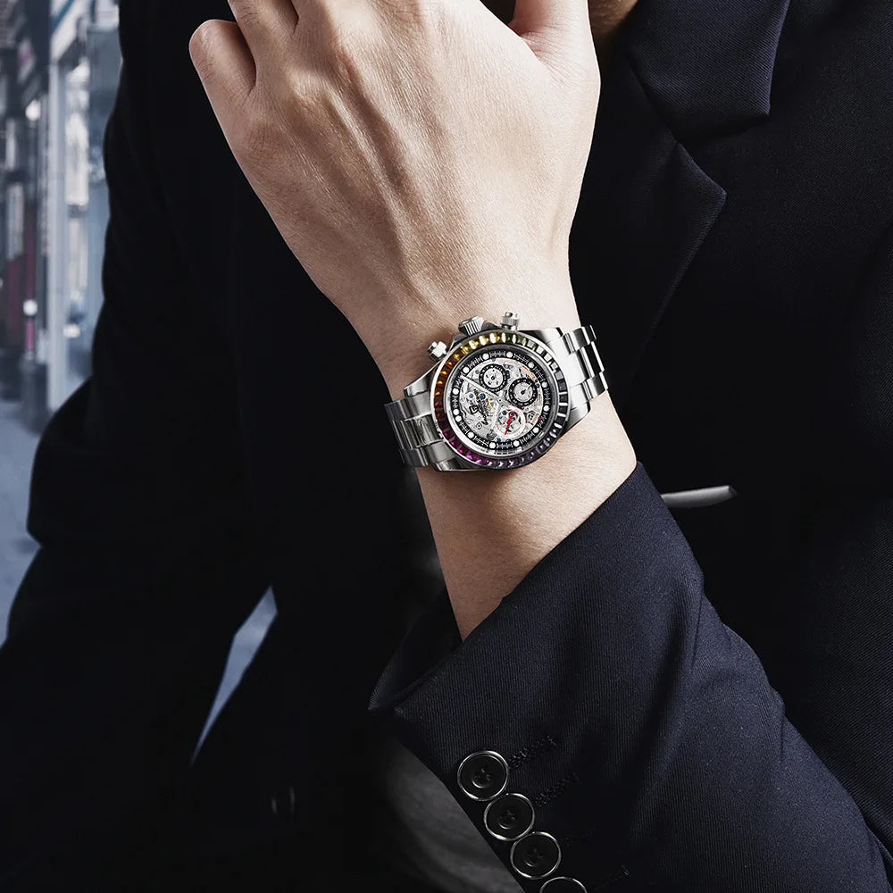 PAGANI DESIGN 2026 New Automatic Mechanical Watch Skeleton Hollow Dial Waterproof Stainless Steel Sport Wristwatch Reloj Hombre