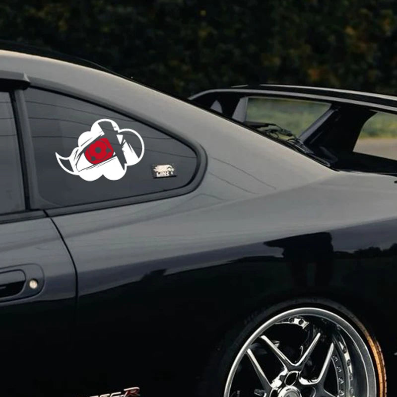 Sharingan under the Akatsuki auspicious clouds decal，for anime fans,creative&fashion decal with high quality!