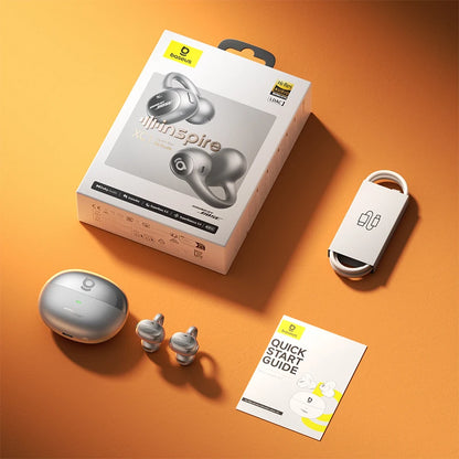 Baseus Inspire XC1 Sound by Bose Ear Clip Wireless Earbuds Bluetooth 6.1 Open Earphones earrings 4-Mics Clip on ear buds