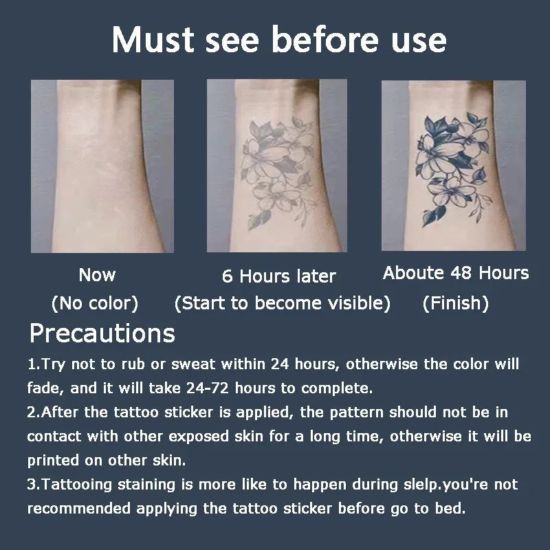 2026 New Lightning Hand Back Herbal Tattoo Stickers Waterproof Semi-Permanent Fake Tattoo Arms Legs Lasting Men Women Tatuajes