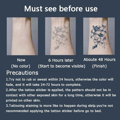 2026 New Lightning Hand Back Herbal Tattoo Stickers Waterproof Semi-Permanent Fake Tattoo Arms Legs Lasting Men Women Tatuajes
