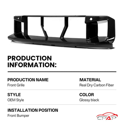 Real Dry Carbon Fiber Front Grille Center Trim for BMW M2 G87 OEM Style 2023-IN Air Intake Vents Bumper Grills Accessories