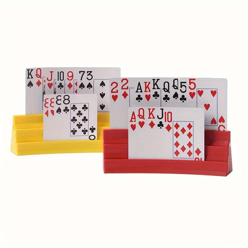 Magnetic Playing Card Holder 3 Slots Card Stand Free Standing Card Organizer for Poker & Card Games