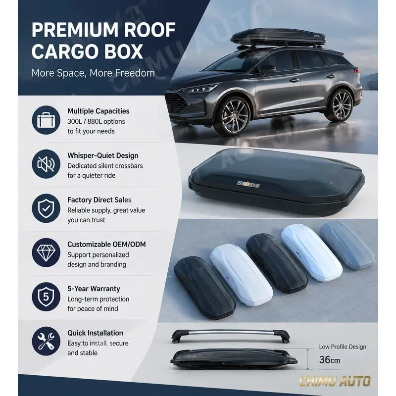 【CHIMU AUTO】 Ultra Thin Universal Roof Rack Cargo Carrier Luggage Box for Car SUV Van Truck Auto Top Storage Basket