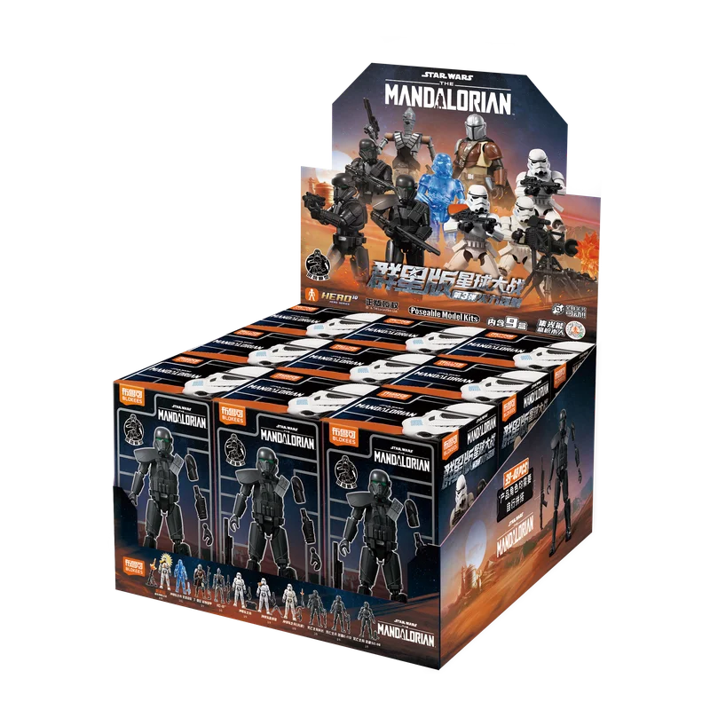 BLOKEES Original Mandalorian GV02 Star Wars Toy Djarin Mando Grogu Yoda Boba Fett Imperial Stormtrooper Action Figure Model Gift