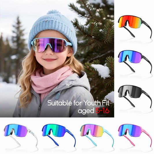 SCVCN New Outdoor Kids Sports Sunglasses Boys Girls Glasses Bike Eyewear Child Camping Goggles MTB Running Bicycle UV400 Cycling