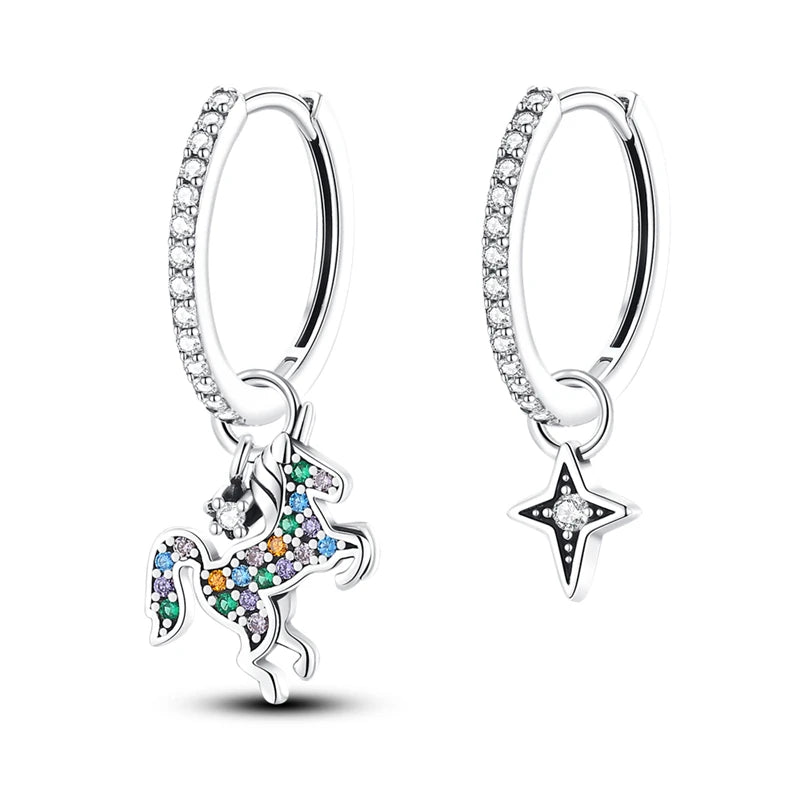 Orstarry 925 Sterling Silver Asymmetric Design Earring Key Lock Earrings Drop Earrings For Women Party Gifts Trendy Jewelry