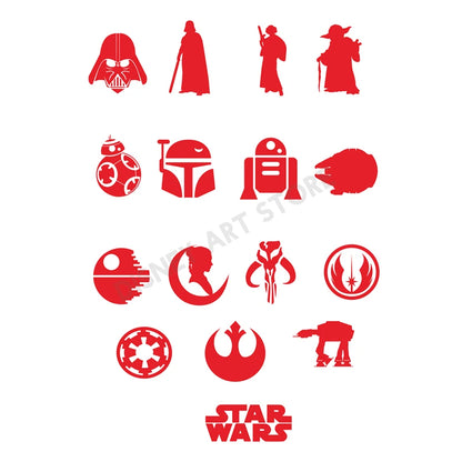 Space Wars Symbol Vinyl Decals Galactic Door Window Decor Removable Stickers Kids Boy Birthday Party Favors Glass Cups Sticker