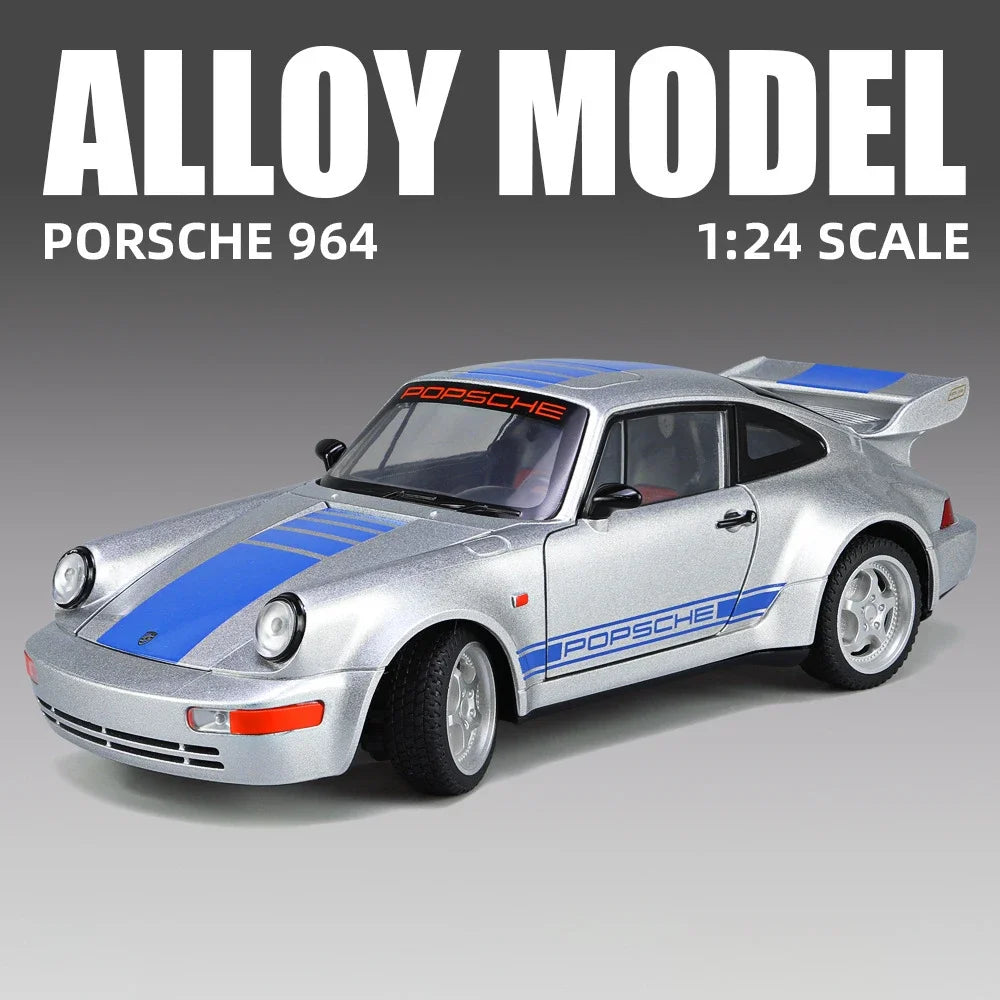 1:24 Porsche 964 Carrera RS 911 Alloy Car Diecasts &Toy Vehicles Car Model Sound and Light Pull Back Car Toys For Kids Gifts
