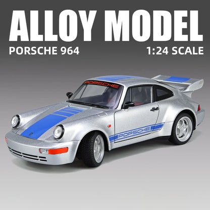 1:24 Porsche 964 Carrera RS 911 Alloy Car Diecasts &Toy Vehicles Car Model Sound and Light Pull Back Car Toys For Kids Gifts