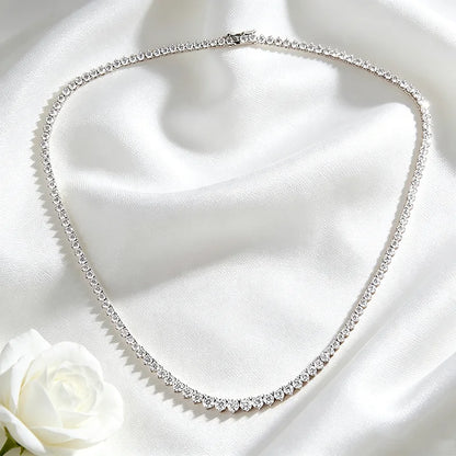 Smyoue 3 Claws Gradient Moissanite Tennis Necklace for Women Sparkling Full Diamond Luxury Jewelry Sterling Silver 925 Chain