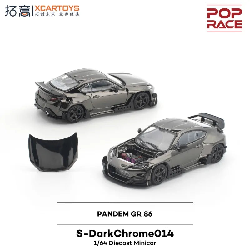 POPRACE 1:64 PANDEM GR86 S-DarkChrome014 die-casting alloy simulation car model is a gift that boys like.