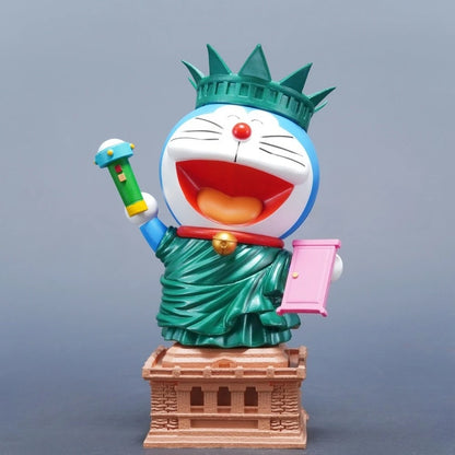 20cm/7.87in Anime Doraemon Figure Doraemon Cosplay Statue of Liberty Action Figures Pvc Statue Collection Model Toys Gifts