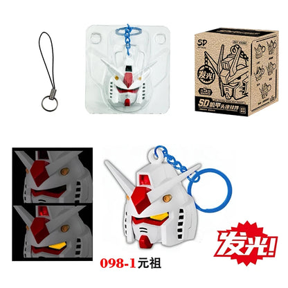New SD RX-78-2 Luminous Head Keychain Desktop Ornament backpack charm PVC Model Collectible Anime Figure Trendy Toy Gift