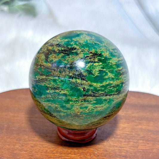 Healing Natural Crystal Emerald Sphere High Quality Polished Ball Gemstones Mineral Home Decorations Ornament Room Decor Gift