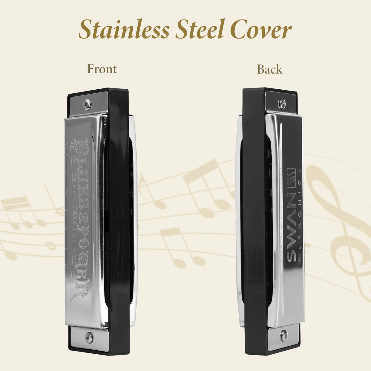 Diatonic Blues Harmonica 12 Keys Available Mouth Organ Harmonica10 Hole 20 Tone Diatonic Harp with Case for Student Teacher Gift