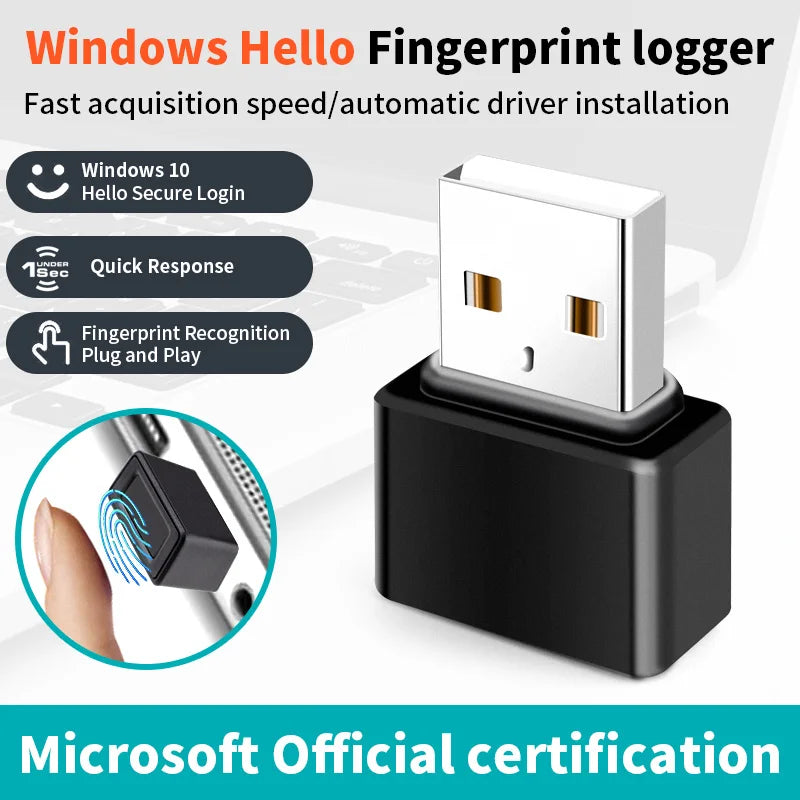 Hello Windows 10 Mini Biometric Fingerprint Login Lock Biometric Scanner USB Metal Fingerprint Reader Module For PC Laptop
