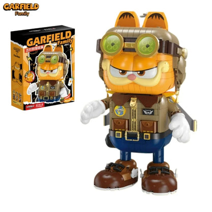 Garfield Building Block Statue of Liberty Children Cartoon Animation Assembly Toy Pharaoh Model Desktop Ornament Collection Gift