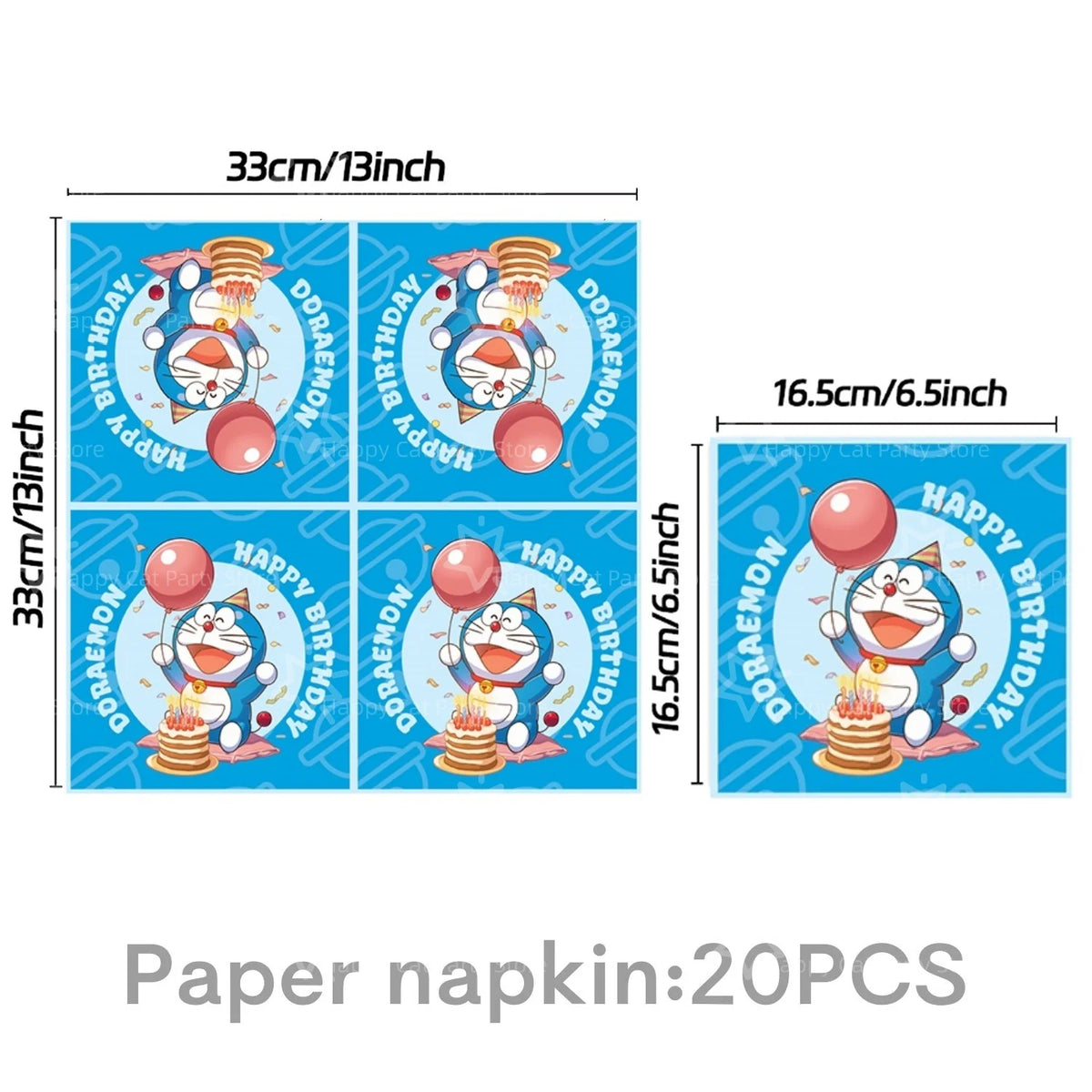 Cartoon Doraemoned Birthday Party Decoration Tableware Cup Plate Tablecloth Napkin Backdrop Cartoon Cat Party Favors Supplies