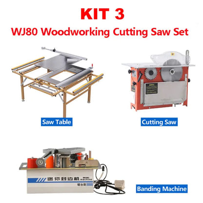 Multi-functional Push Table Saw Precision Guide Rail Folding Electric Panel Saw Kit with Cutting Saw Banding Machine Option Saw