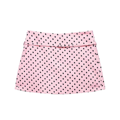 Women's Solid Color Skort with Belt Side Zipper Casual Shorts Skirts Fashionable And Stylish Women's Clothing