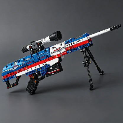 2026 New Model Toy Gun: M82A1 Sniper Rifle Building Blocks Set with Firing Function Gift in M82 Color Scheme