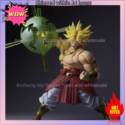 Original ZT Studio Dragon Ball Z Shf 1/12 Broly Green Yellow Long Hair ZT 01 02 03 Anime Action Collection Figures Model Toys