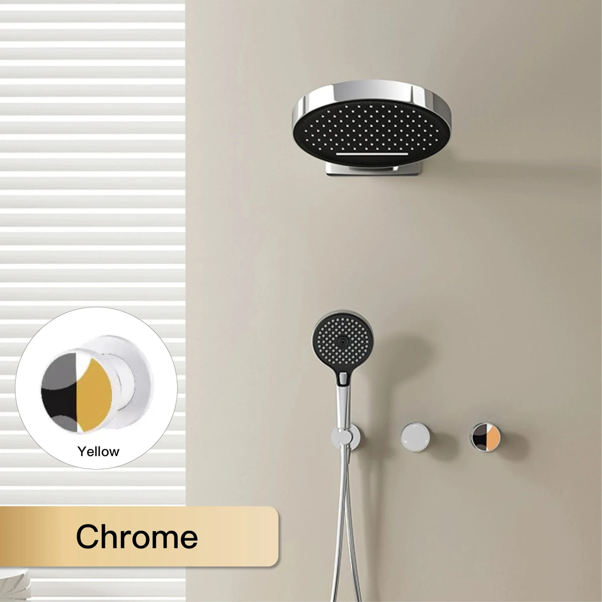 AITANA luxury brass gun gray wall mounted cold and hot water shower system simple design embedded bathroom faucet