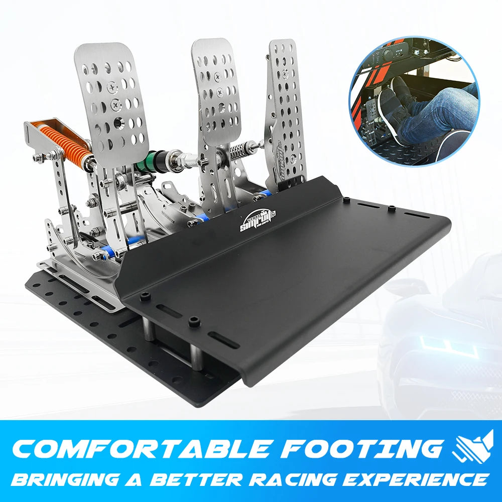 SimRuito Sim Racing LoadCell Pedals 3mm Stainless Steel Racing Simulator Cockpit Pedals for PC Game Gear Pedal for Wheel