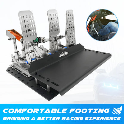 SimRuito Sim Racing LoadCell Pedals 3mm Stainless Steel Racing Simulator Cockpit Pedals for PC Game Gear Pedal for Wheel