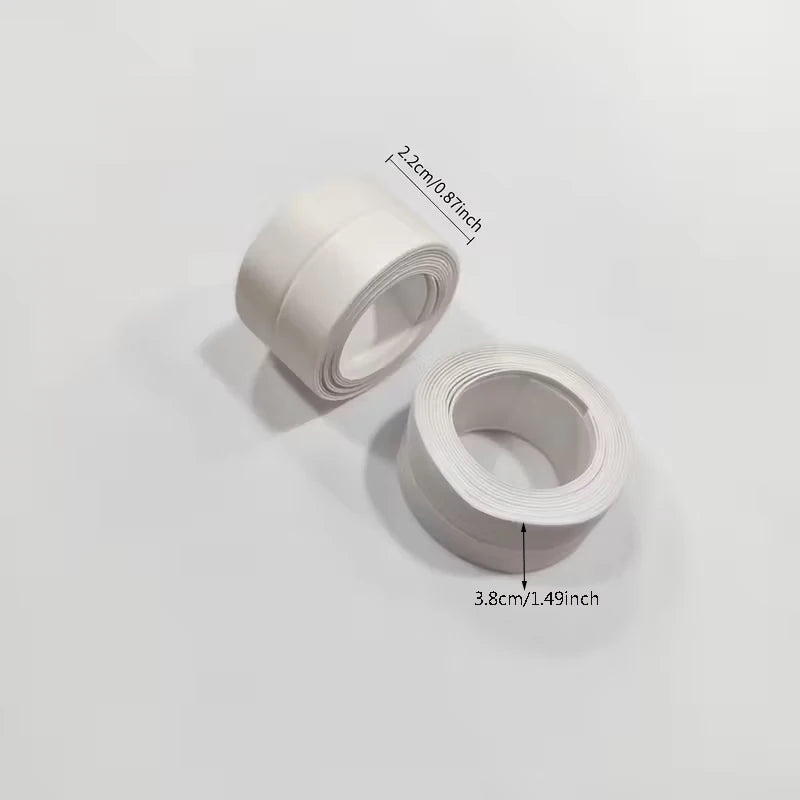 1m/3.2m PVC Waterproof Sealing Tape for Bathroom Sink, Shower, Bathtub and Toilet - Self Adhesive Wall Sticker