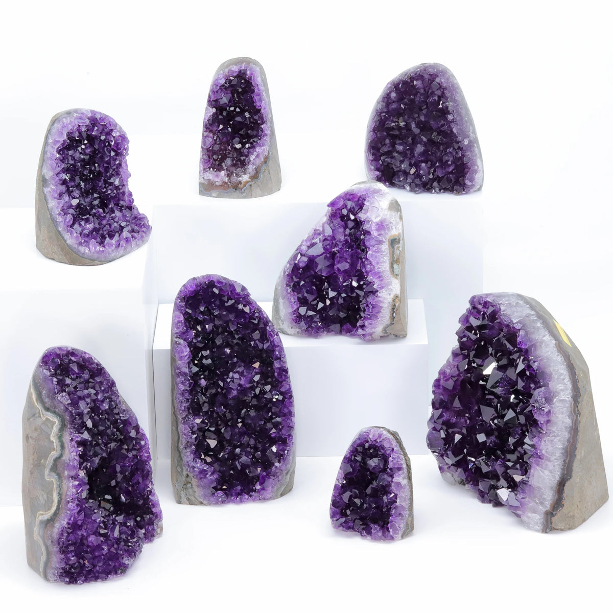 Natural Amethyst Geode Purple Crystal Quartz Cluster Dream Energy Healing Thunder Egg Wholesale Home Decoration