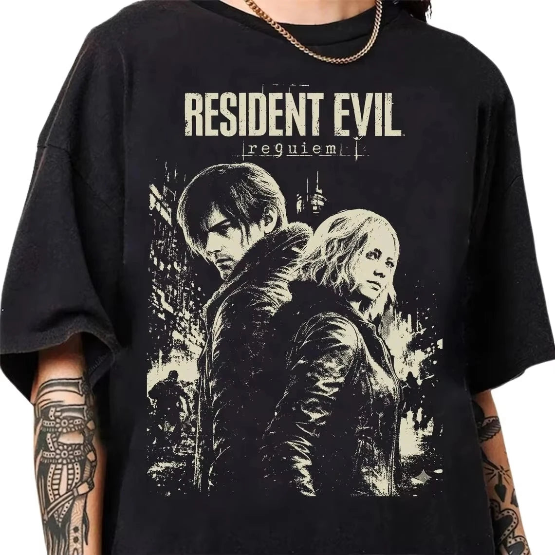 2026 Retro Resident Evil Requiem T-shirt, Resident Evil Game T-shirt, Summer New Retro Unisex Casual Fashion T-shirt