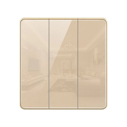 86X86MM Tempered Glass Wall Switch Socket EU FR UK Standard USB Charging Port 10A/13A 250V 1/2/3/4 Gang Crystal Panel