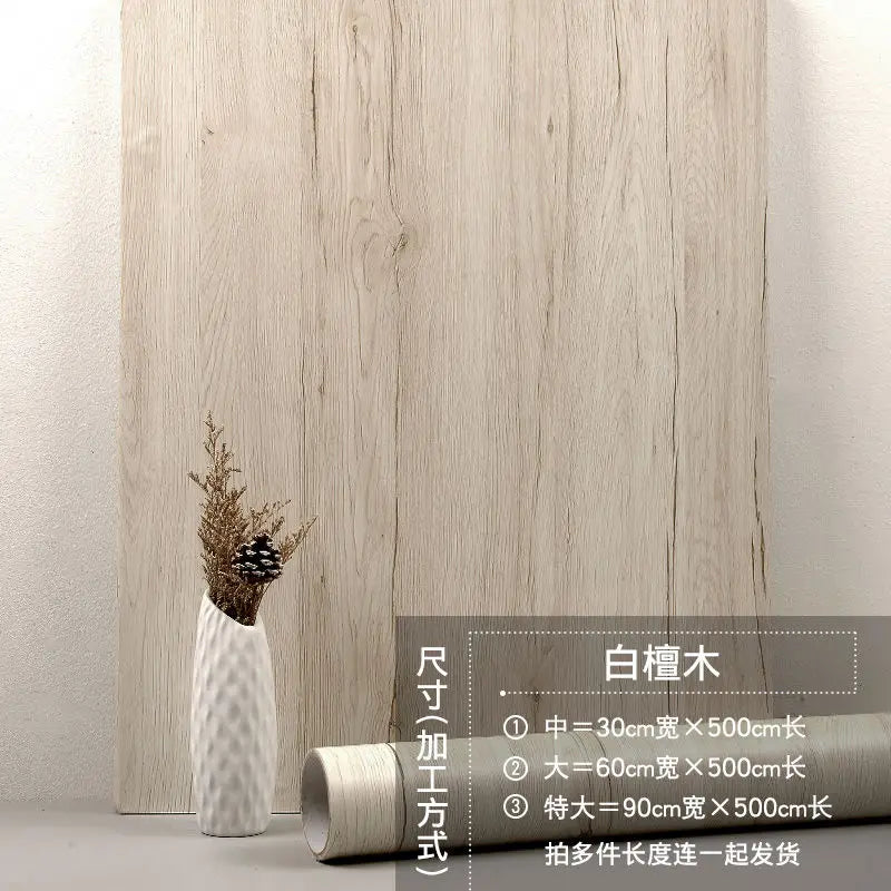 90CM Width Waterproof Self Adhesive Wood Grain Sticker Door Cabinet Desktop Modern Furniture Renovation Peel and Stick Wallpaper