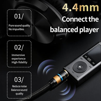Hi-end OFC 4.4mm to 2RCA Aux Audio Cable Anti-noise and Anti-interference 4.4mm Jack to 2RCA Male Cable for Headphone Speaker