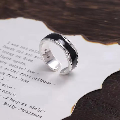 PANJBJ 925 Sterling Silver Geometry Crystal Ring For Women Ellipse Exaggerated Punk Water Drop Open Jewelry Gift Dropshipping