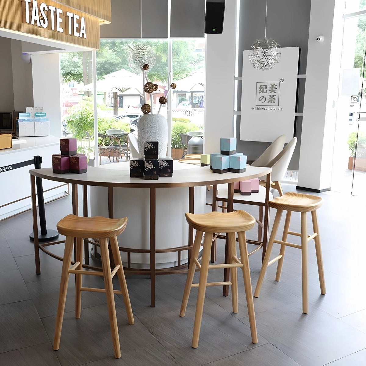 Nordic Bar Chair, Bar Stool, Solid Wood Home Chair, High Stool, Mobile Phone Store Stool, Modern Minimalist Bar Chair, Bar Stool