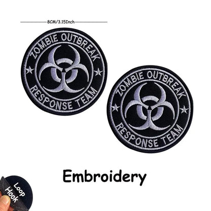 1PC,2PCS/ Umbrella Corporation PVC Rubber Morale Emblem,Biohazard Insignia Applique Embroidered patches,Tactical Backpack Badges