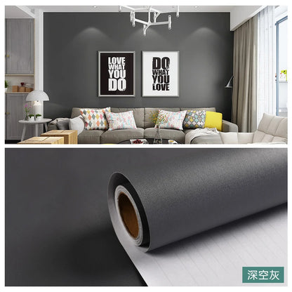 Macaron DIY Solid Color Stickers Self-adhesive Thickened Waterproof PVC Bedroom Dormitory Wardrobe Wall Renovation Wallpaper