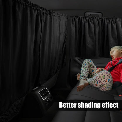 Sun Shade Car Privacy Curtains Car Divider Curtain Between Rear Seat Auto Blackout Curtains for Kids Baby Travel Nap Sleeping