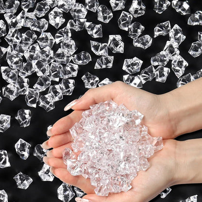 100Pc Blue Pebbles for Decorative Stones and Crystals Plastic Fake Gem Stones Acrylic Ice Rocks Crushed Diamond Stone Home Decor