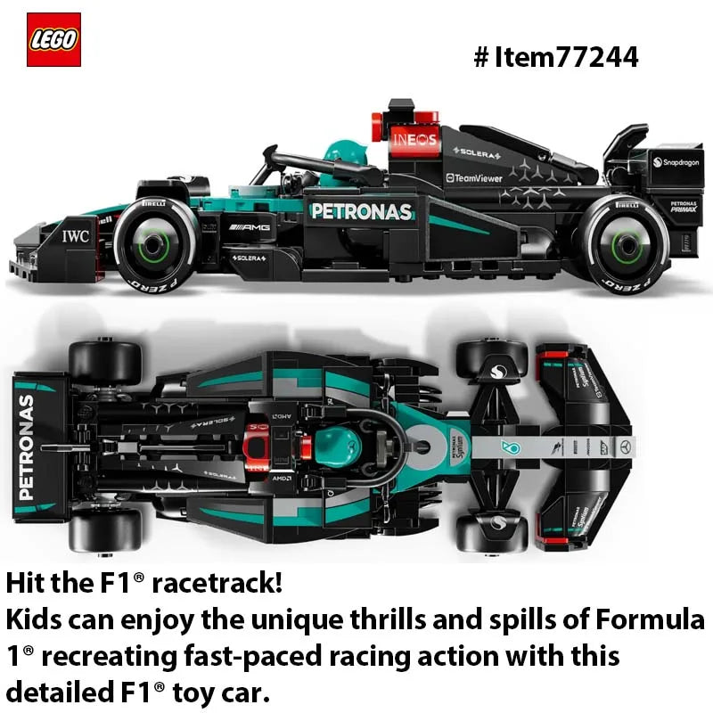LEGO 77244 Speed Champions Mercedes-AMG F1 W15 Race Car Toy Building Set for Kids Toy Car for F1 Fans - Gift Idea for Birthday