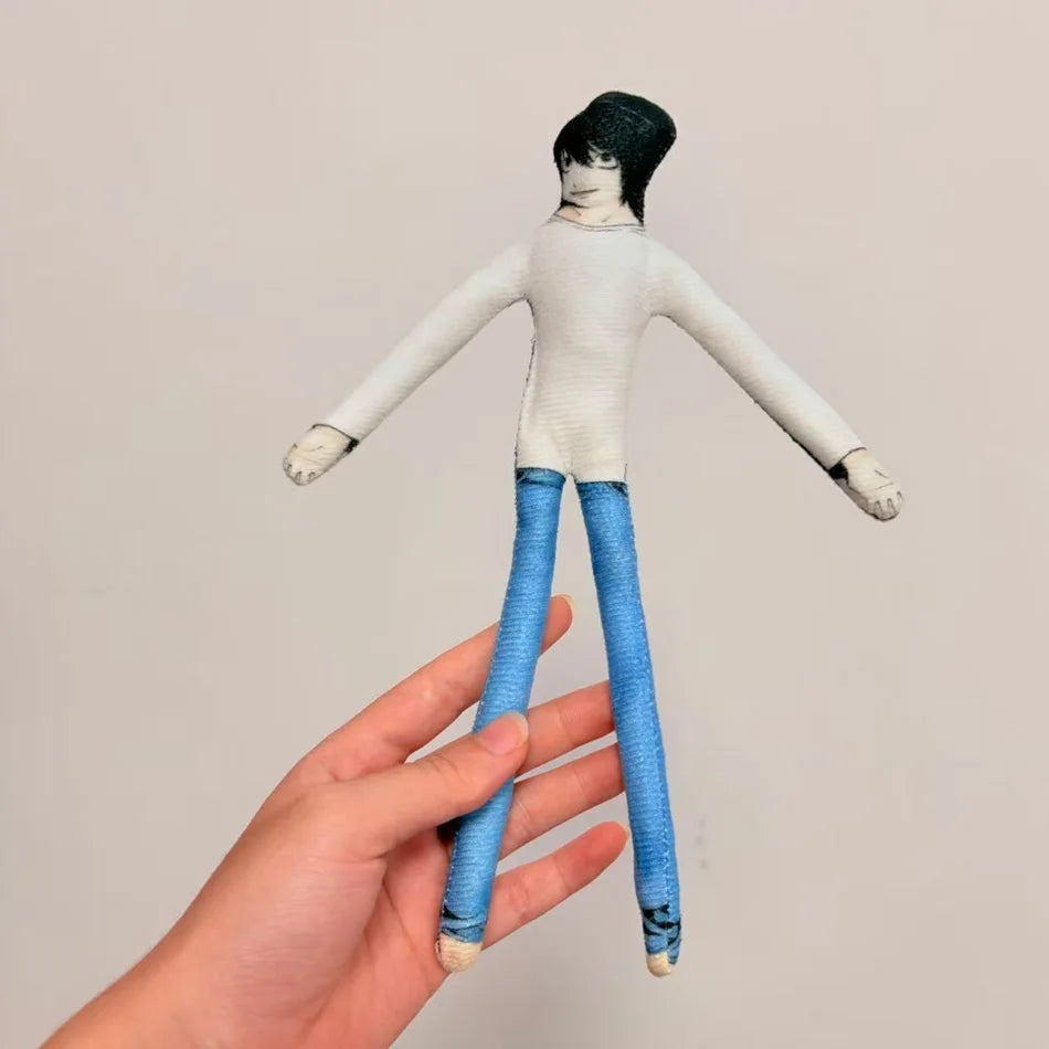 24CM Anime Death Note L & Yagami Light Bendable Abstract Doll, Freely Poseable Joint Figure, Travel Buddy Plush Decor Toy