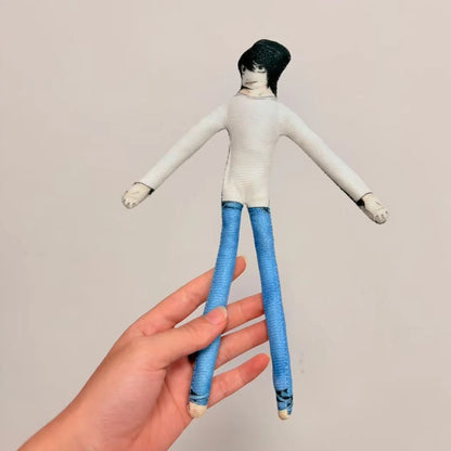 24CM Anime Death Note L & Yagami Light Bendable Abstract Doll, Freely Poseable Joint Figure, Travel Buddy Plush Decor Toy