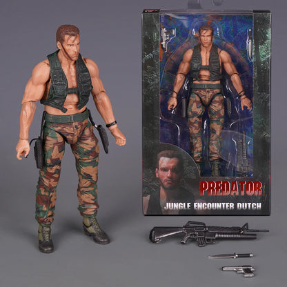 Brand-New Predator Jungle Extraction Dutch Action Figure Schwarzenegger Figurine Statue Model Desktop Decoration Toy Gift